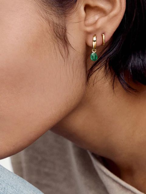 Monica Vinader Rio onyx-drop huggie earrings - Gold - zdjęcie produktu nr 2