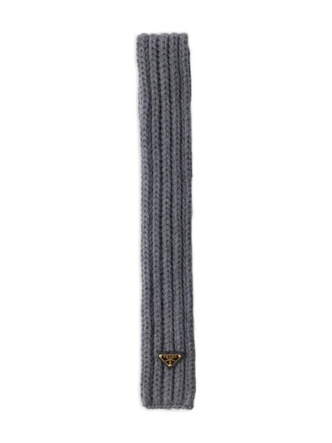 Prada enamelled triangle rib knit scarf - Grey - zdjęcie produktu nr 1