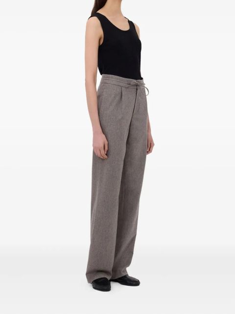 LouLou de Saison Harlem pleated drawstring trousers - Brown