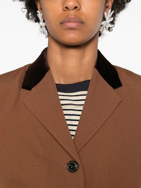 Marni velvet-collared button blazer - Brown