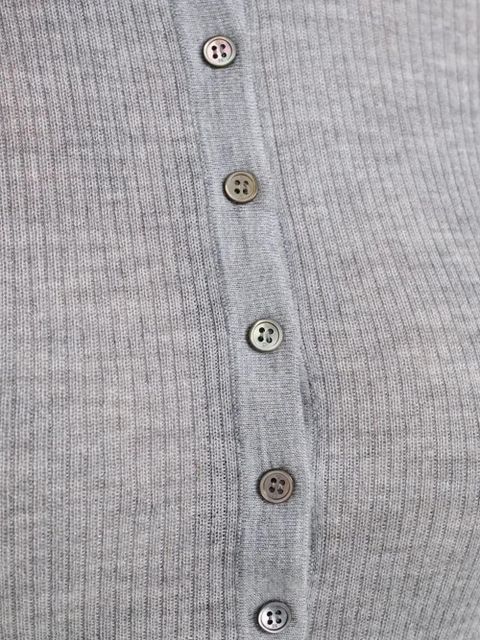 Gabriela Hearst Julian ribbed Henley T-shirt - Grey