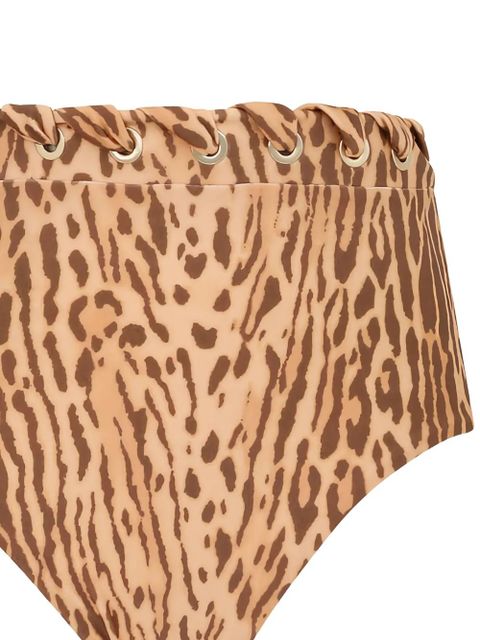 ZIMMERMANN Cascadian leopard-print high-waist bikini bottom - Brown - zdjęcie produktu nr 2