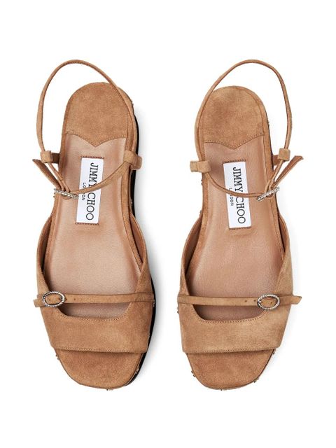 Jimmy Choo Kata studded platform sandals - Brown