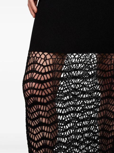 GANNI macramé-detailing maxi skirt - Black
