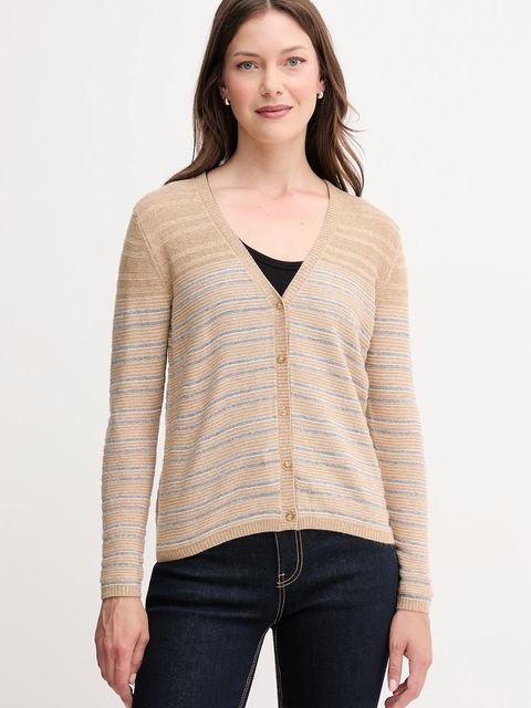 Pepe Jeans kardigan damski kolor brązowy lekki PL7000034 - zdjęcie produktu nr 1