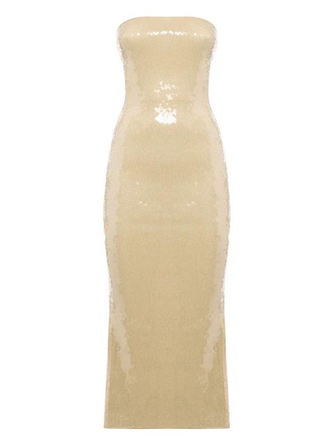 Oséree Marylin sequinned strapless midi dress - Neutrals - zdjęcie produktu nr 1