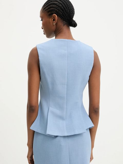 Answear.LAB bluzka damska kolor niebieski gładka