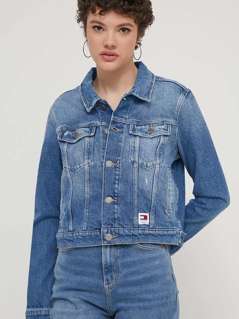 Tommy Jeans kurtka jeansowa damska kolor niebieski przejściowa DW0DW17653