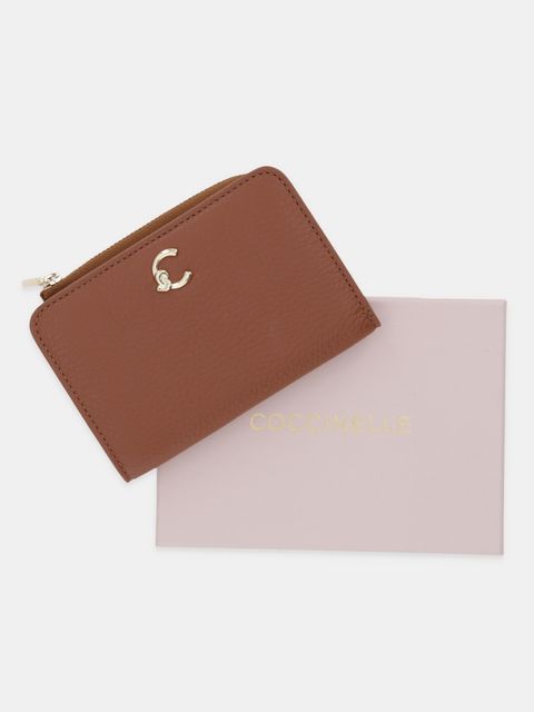 Coccinelle portfel skórzany COCCINELLE C-ME damski kolor brązowy E2.SSL.11.D1.21