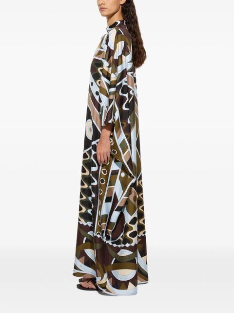 PUCCI Vivara-print silk kaftan - Brown