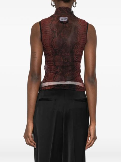Jean Paul Gaultier animal-print top - Brown