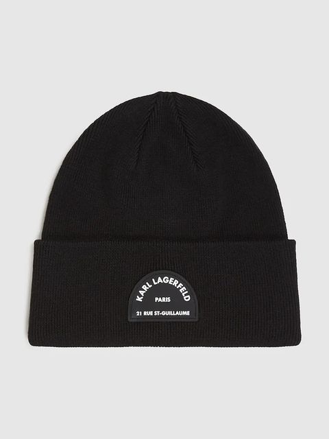 Karl Lagerfeld czapka z domieszką wełny K/RSG kolor czarny A4W33107 - zdjęcie produktu nr 1
