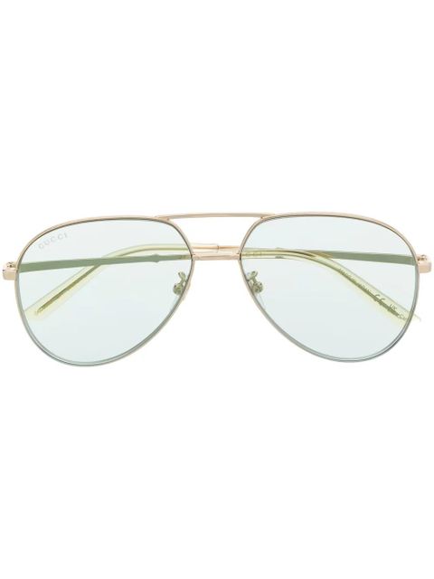 Gucci Eyewear pilot frame tinted sunglasses - Gold - zdjęcie produktu nr 1