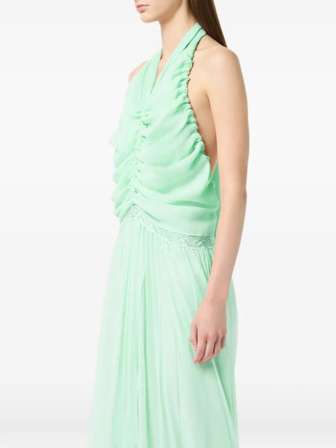 Blumarine ruched ruffled dress - Green