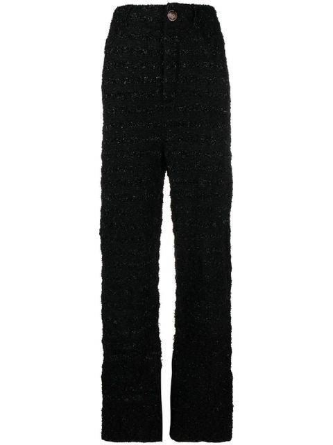 Balenciaga tweed straight-leg cut trousers - Black - zdjęcie produktu nr 1