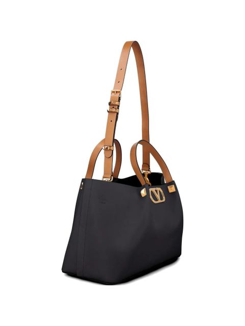 Valentino Garavani logo stud leather tote bag - Black