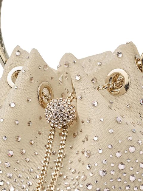 Jimmy Choo Bon Bon embellished circle-handle bucket bag - Gold