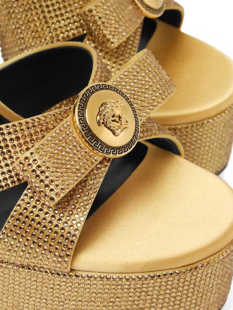 Versace 140mm crystal-embellished sandals - Yellow