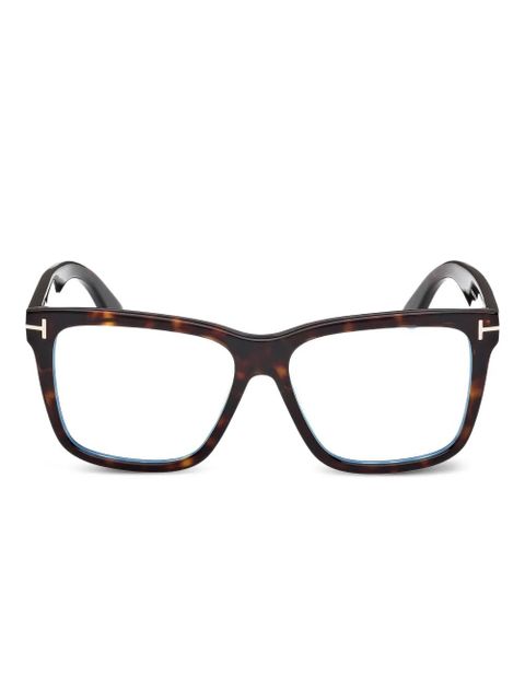 TOM FORD Eyewear tortoiseshell square clip-on glasses - 052 CLIP - zdjęcie produktu nr 1