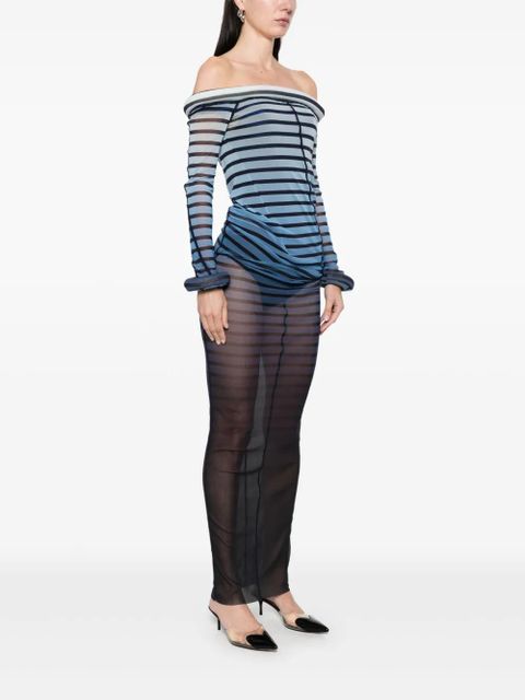 Jean Paul Gaultier striped maxi dress - Black