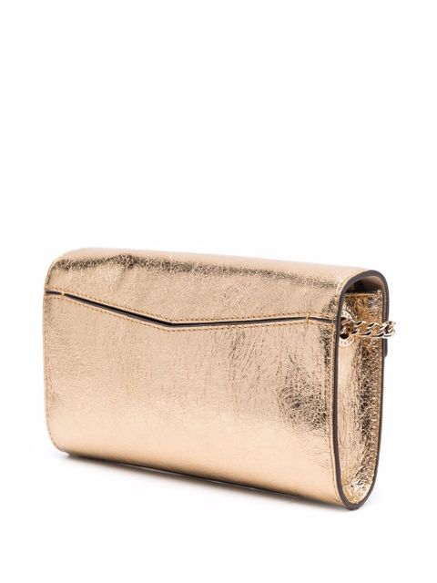 SANDRO metallic-finish clutch bag - Gold