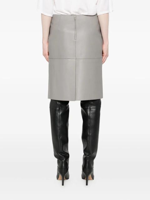 TOTEME paneled leather skirt - Grey
