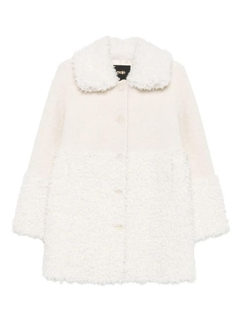 Maje textured-collar coat - Neutrals - zdjęcie produktu nr 2