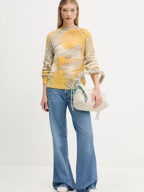 Desigual sweter z wełną HYDER damski kolor beżowy lekki 25WWJF31