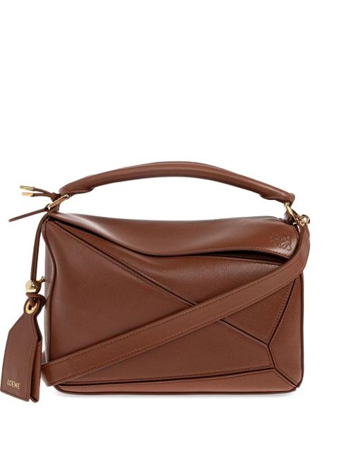 LOEWE small Featherlight Puzzle leather tote bag - Brown - zdjęcie produktu nr 1