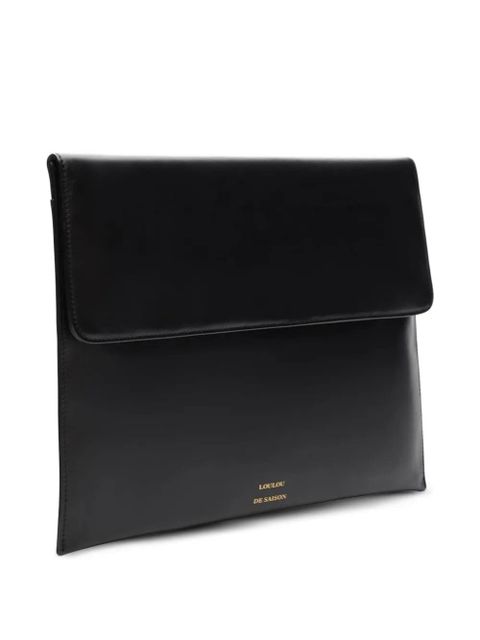LouLou de Saison Gaia leather clutch bag - Black - zdjęcie produktu nr 2