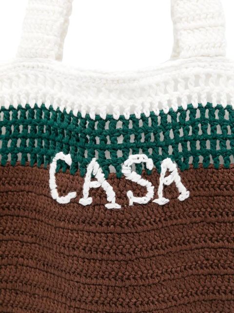 Casablanca Tennis Crochet tote bag - Brown