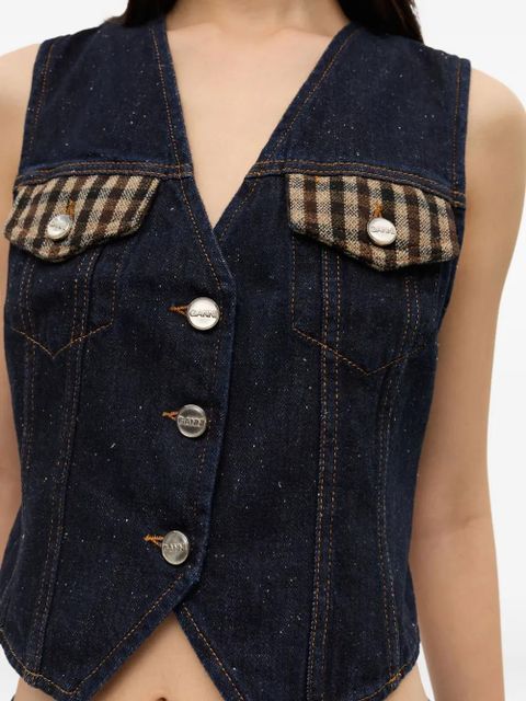 GANNI denim waistcoat - Blue