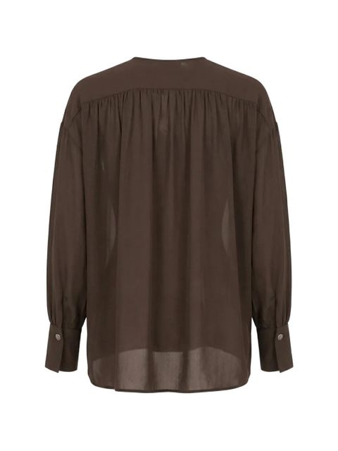 PINKO tie-detail blouse - Brown - zdjęcie produktu nr 2