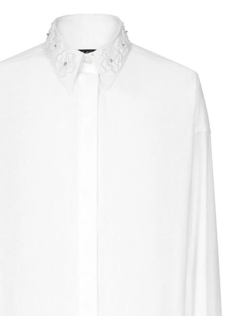 Dolce & Gabbana floral-embroidery point-collar shirt - White - zdjęcie produktu nr 2