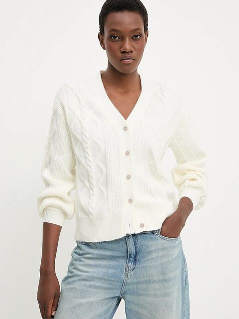 Answear.LAB kardigan z kaszmirem damski kolor beżowy