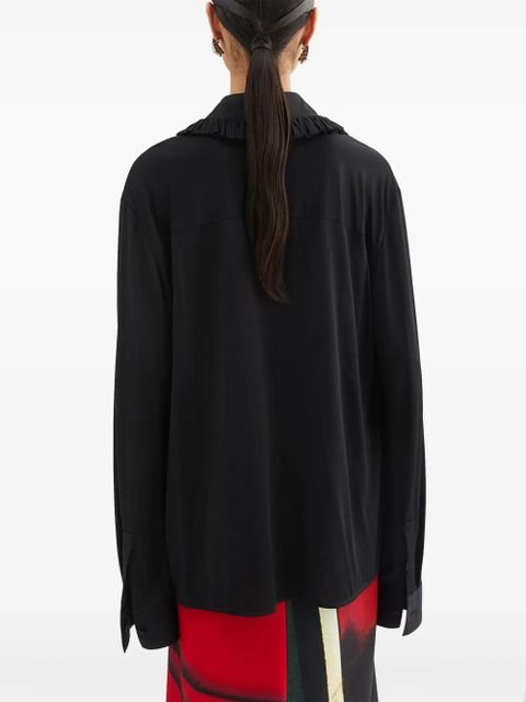 Jil Sander ruffle-collar shirt - Black - zdjęcie produktu nr 2