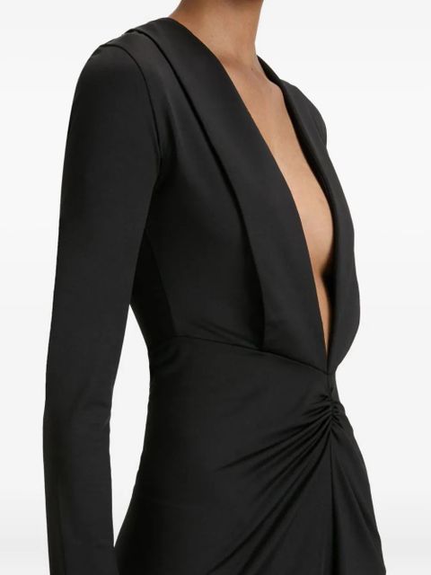Victoria Beckham long-sleeve V-neck mini dress - Black