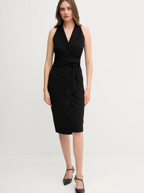 Sandro Ferrone sukienka kolor czarny midi dopasowana S18XBESAY - zdjęcie produktu nr 1