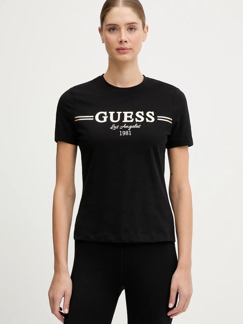 Guess t-shirt bawełniany BIBIA damski kolor czarny V5BI15 KA260 - zdjęcie produktu nr 1