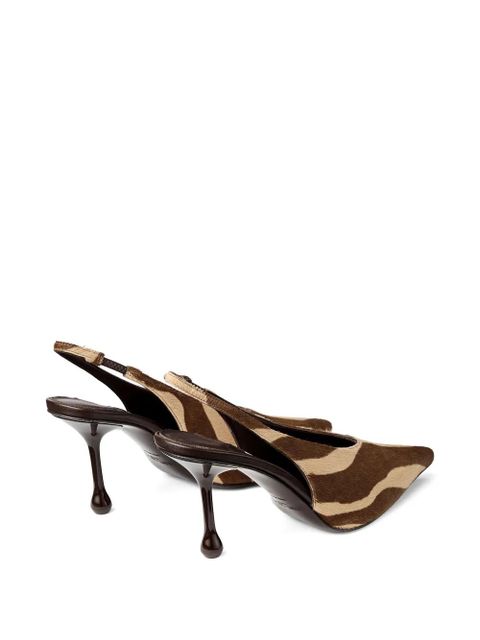 Jimmy Choo 80mm Isa zebra-print slingback pumps - Brown