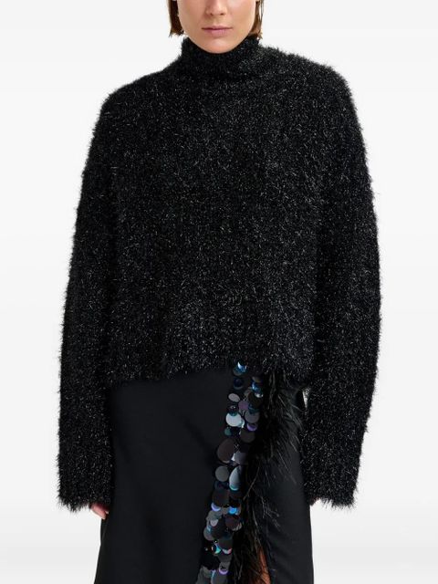 Essentiel Antwerp Istrana metallic pussy-bow sweater - Black