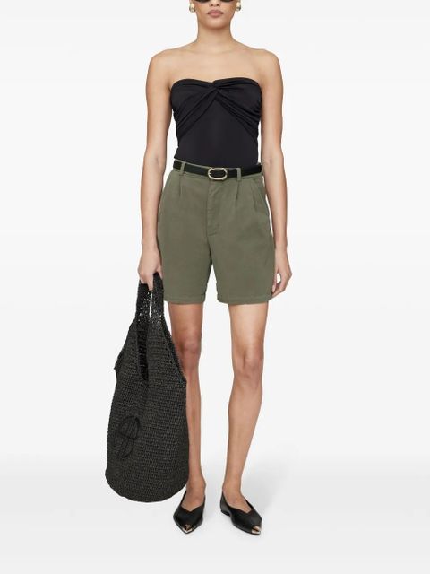 ANINE BING Carrie pleated shorts - Green