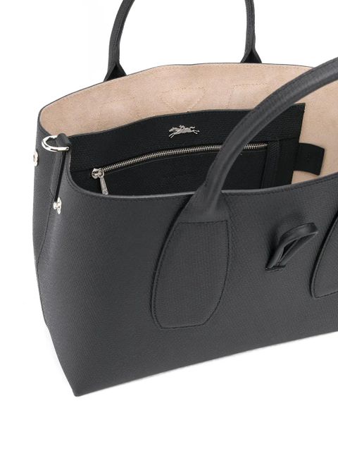 Longchamp Roseau leather tote bag - Black