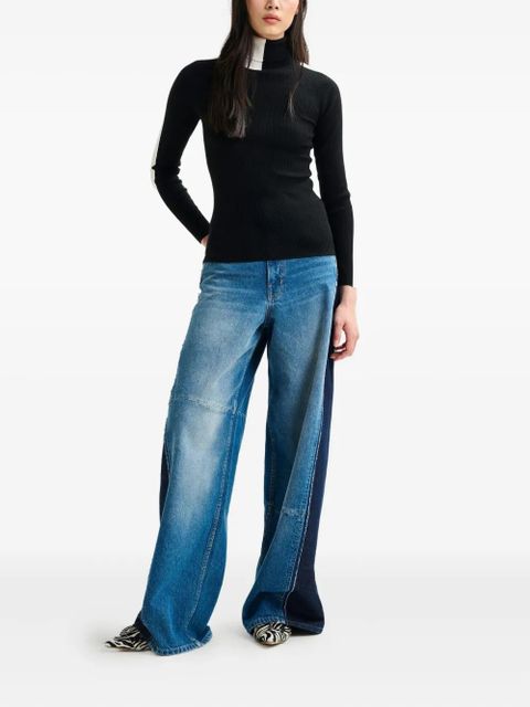 Essentiel Antwerp stripe-detail turtleneck sweater - Black - zdjęcie produktu nr 2