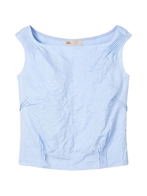 Tory Burch crinkled viscose top - Blue - zdjęcie produktu nr 1