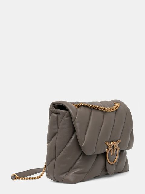 Pinko torebka skórzana kolor szary 100037 A0F2 - zdjęcie produktu nr 2