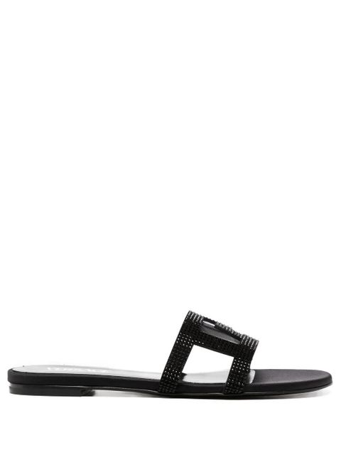 Versace Greca Maze crystal flat sandals - Black - zdjęcie produktu nr 1