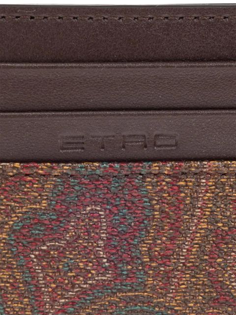 ETRO paisley-pattern card holder - Brown