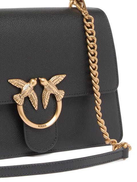 PINKO medium Love Birds calfskin tote bag - Black