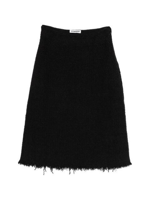 Jil Sander A-line frayed midi skirt - Black - zdjęcie produktu nr 1
